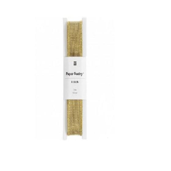RUBAN METALLIQUE, BORD DORE, 19 MM X 3 M