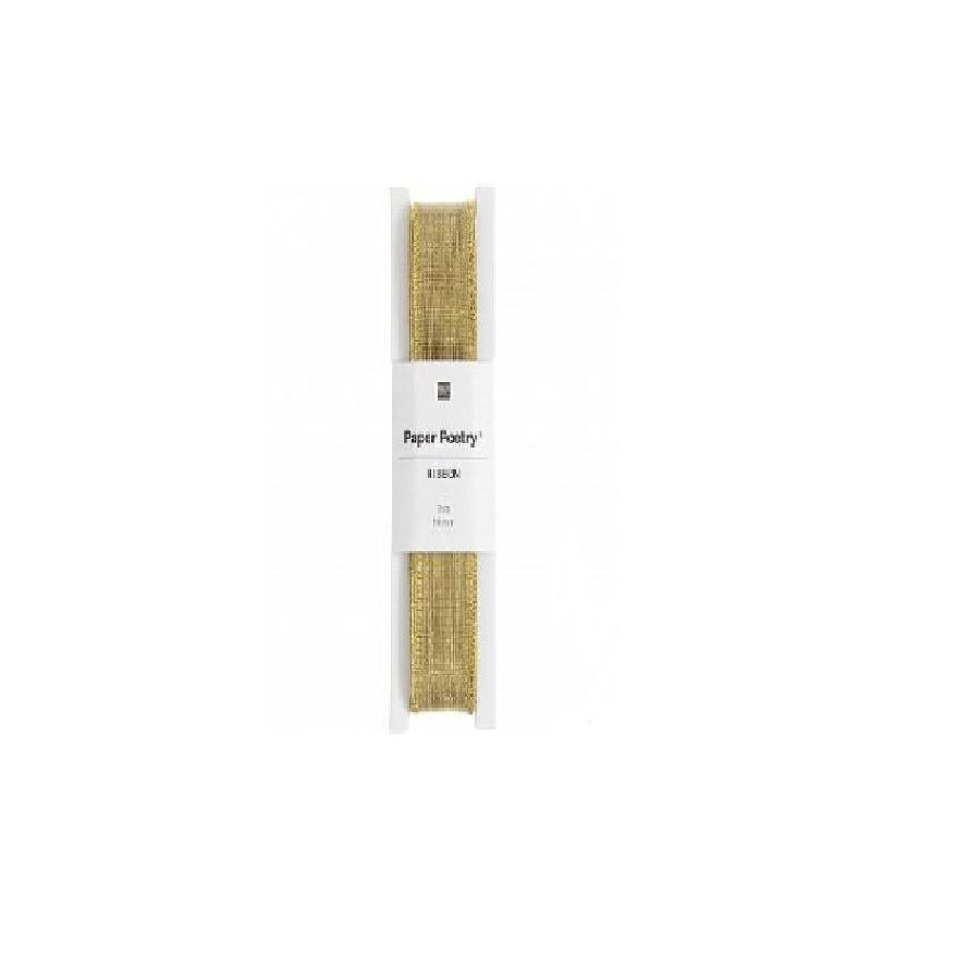 RUBAN METALLIQUE, BORD DORE, 19 MM X 3 M