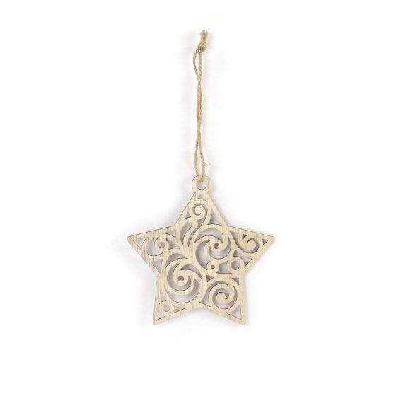 ETOILE BOIS AJOURE A SUSPENDRE 113X115X2MM