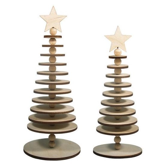 KIT ARBRES BOIS A POSER, FSC MIX 2 TAILLES, BOITE 2 PIECES