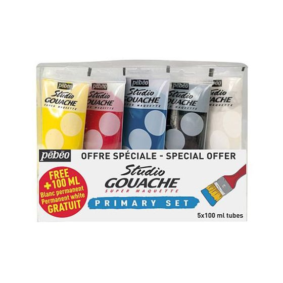 PACK PRIMAIRES STUDIO GOUACHE 5X100ML IM#1783