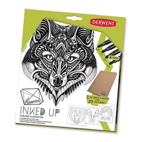 SET GRAPHIK INKED UP 4 FINELINER + ILLUST. IM#1806