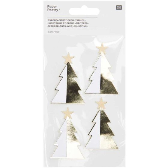 SAPINS DE LA COLLECTION PAPER POETRY 6X4 CM ADHESIFS