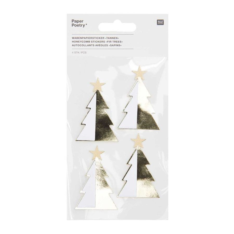 SAPINS DE LA COLLECTION PAPER POETRY 6X4 CM ADHESIFS