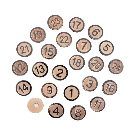 CHIFFRES L'AVENT RONDS MDF 1-24 ARGENT AUTOCOLLANTS  3.5 CM - RAYHER