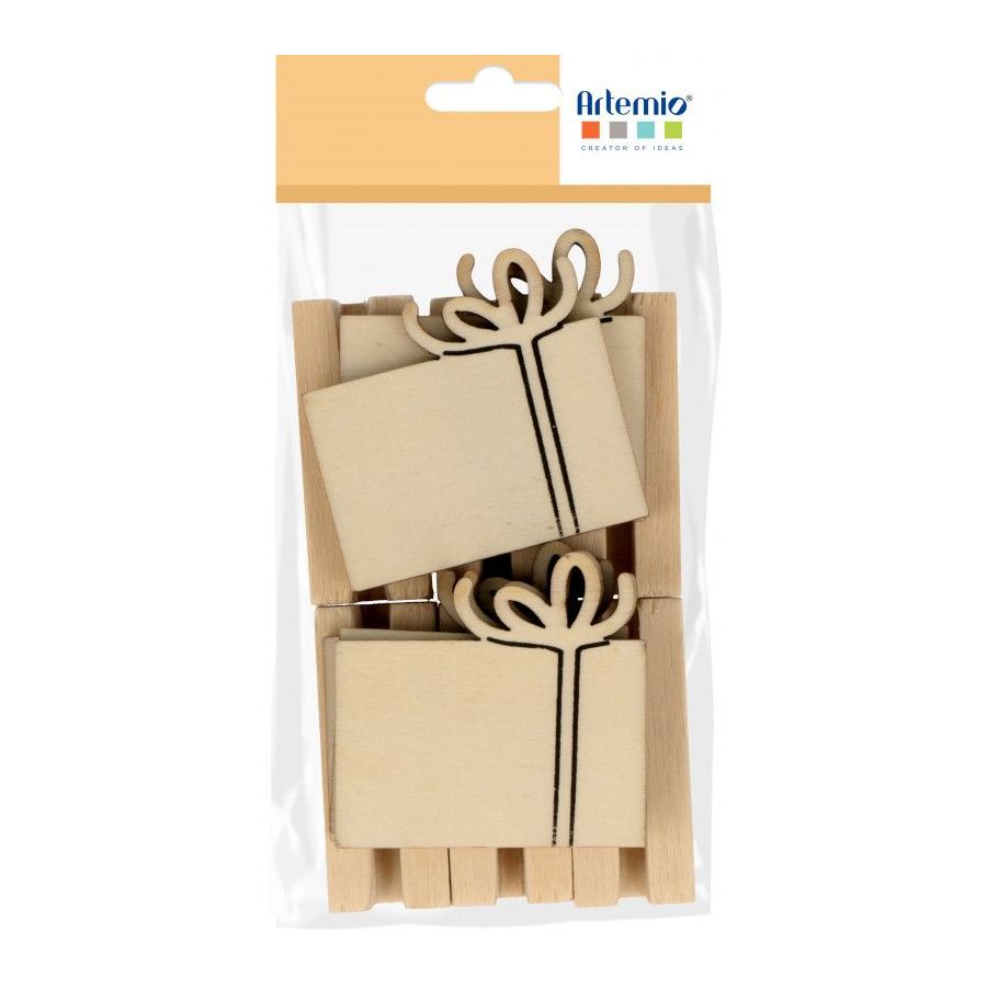 LOT DE 6 MARQUES PLACES EN BOIS ARTEMIO - CHRISTMAS TIME