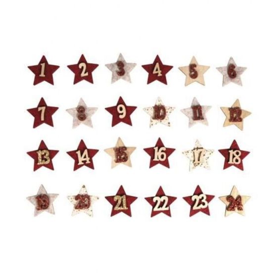 CHIFFRES L'AVENT ETOILES 1-24 AUTOCOLLANTS - RAYHER