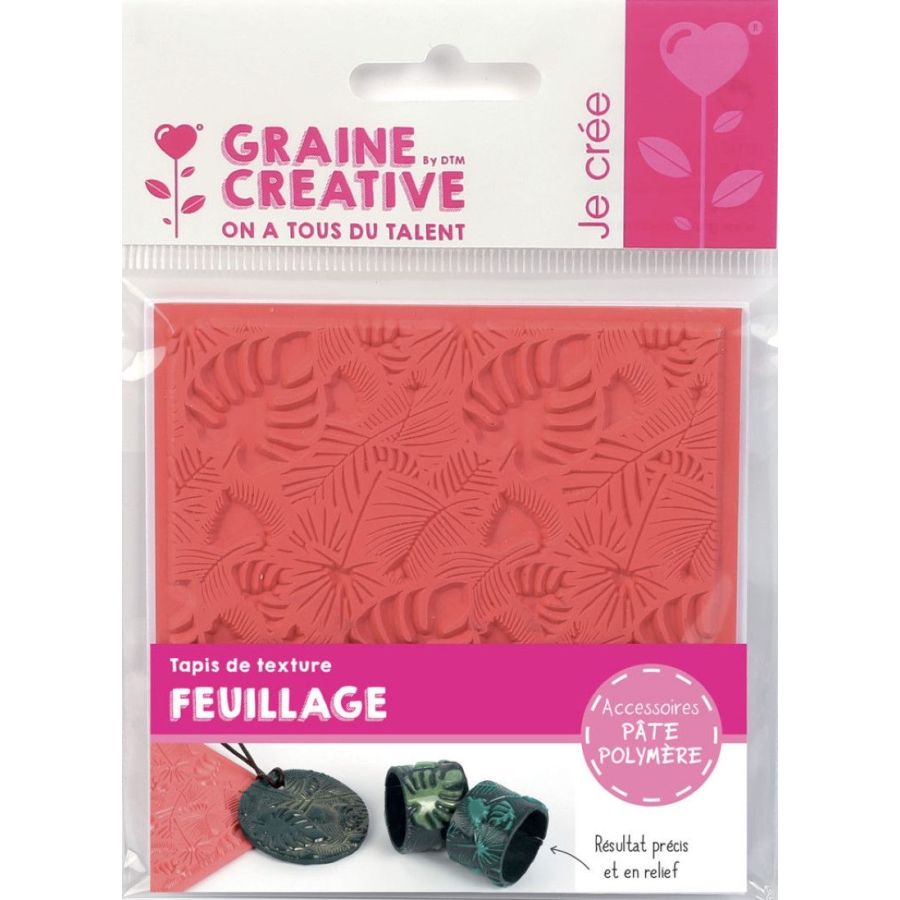 TAPIS DE TEXTURE FEUILLAGE POUR FIMO 9X9 CM