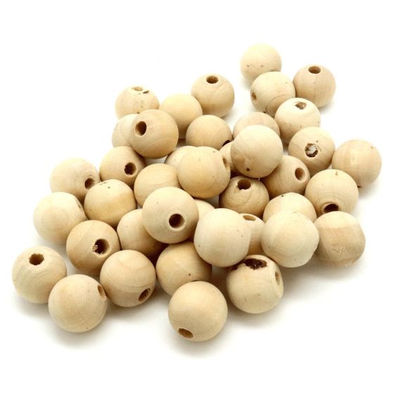 SACHET DE 40 PERLES BOIS 15 MM
