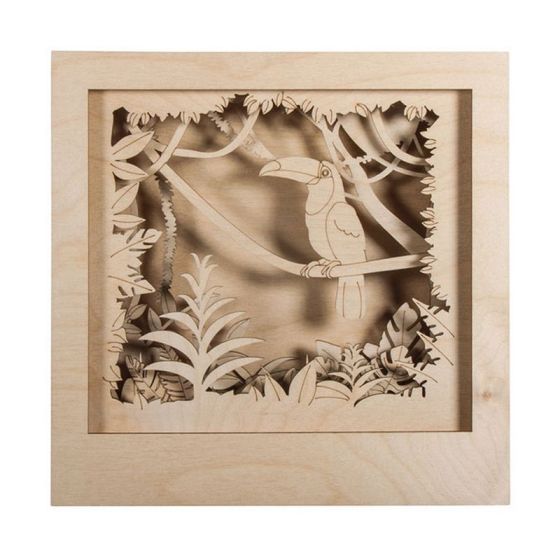 CADRE BOIS 3D MOTIF TOUCAN - RAYHER