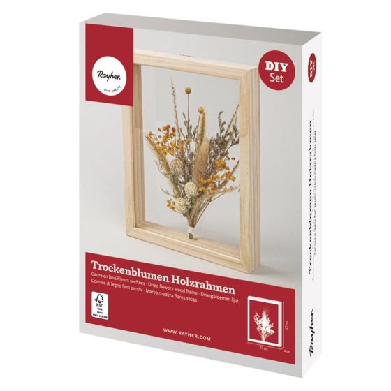 KIT CADRE BOIS AVEC FLEURS SECHEES - RAYHER