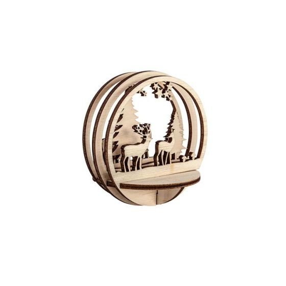 Boule Avec Rennes En Bois A Construire