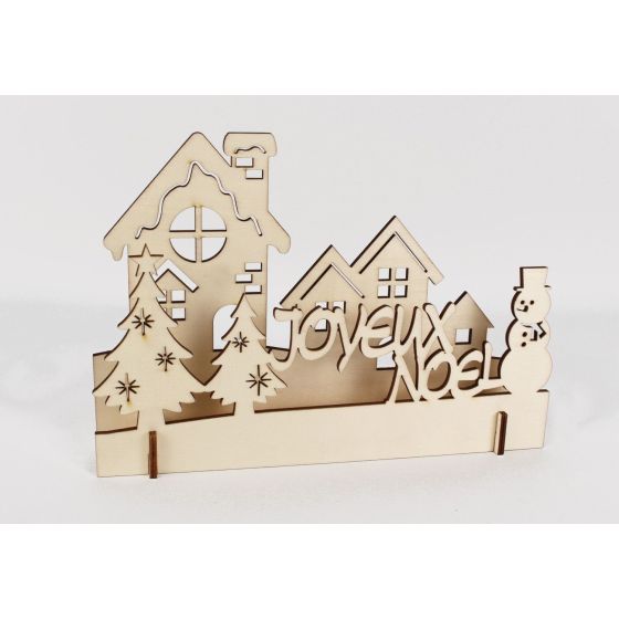 MINI SCENE DE NOEL EN BOIS A MONTER