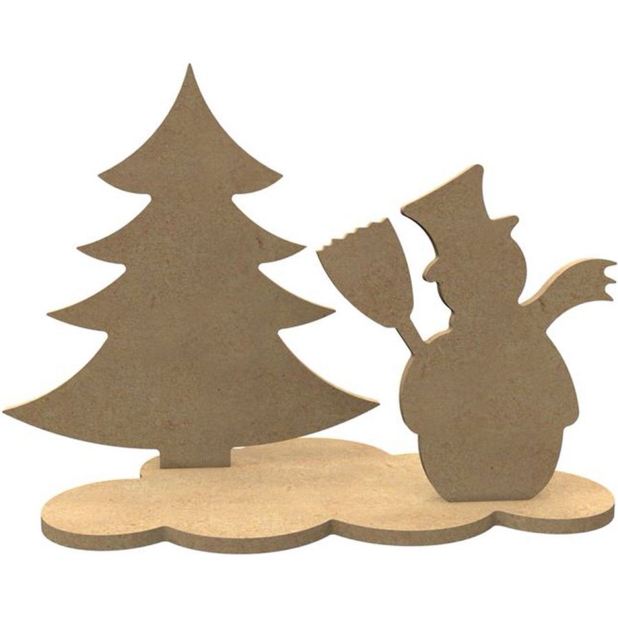 SET DE FIGURINES EN MDF BONHOMME DE NEIGE - GOMILLE