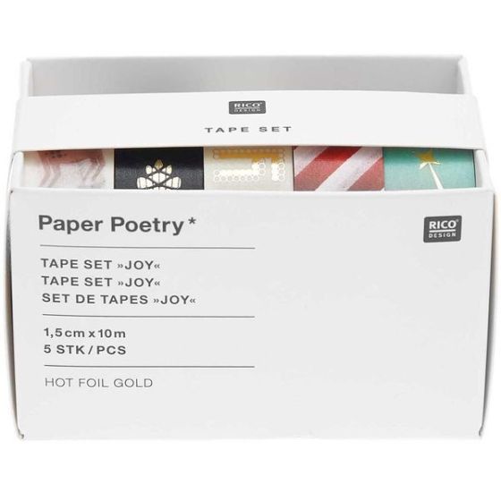 SET TAPE - "JOY" LOVE CHRISTMAS 1.5 CM X 10 M