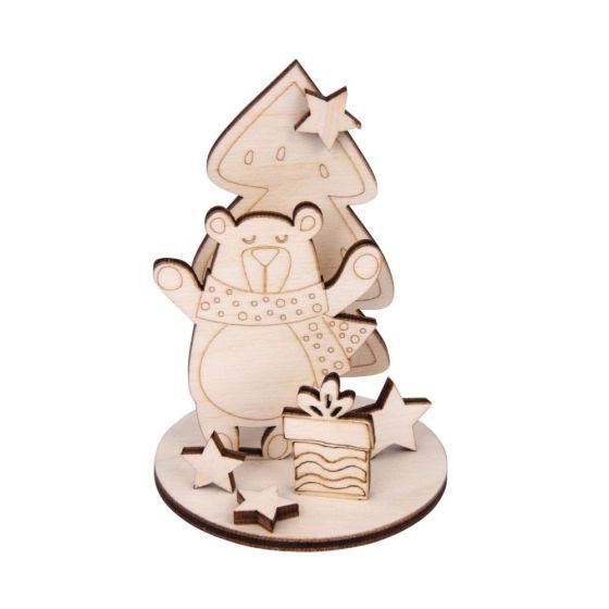 MINIATURE OURS EN BOIS A CONSTRUIRE 8.2CM