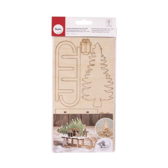 KIT EN BOIS LUGE 11X5X16.5 CM 9 PIECES