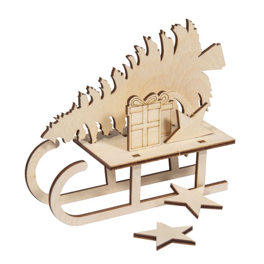 Kit En Bois Luge 11X5X16.5 Cm 9 Pieces