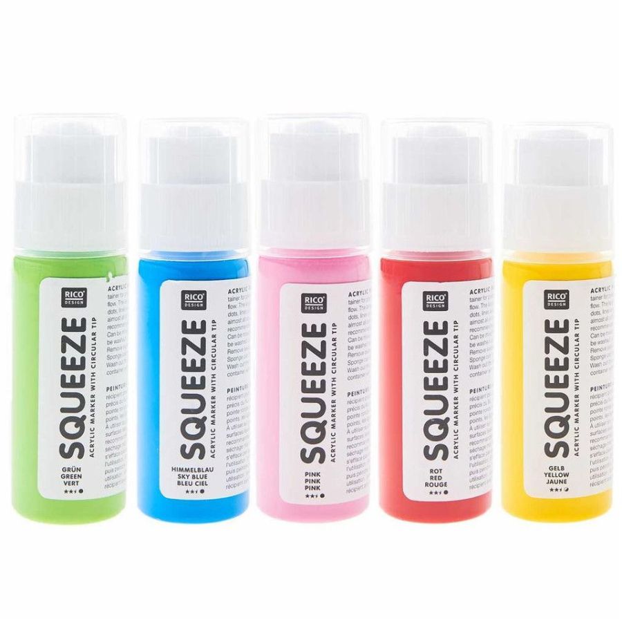 Squeeze Marker Set Arc-En-Ciel 5X60 Ml - Marqueur Acrylique
