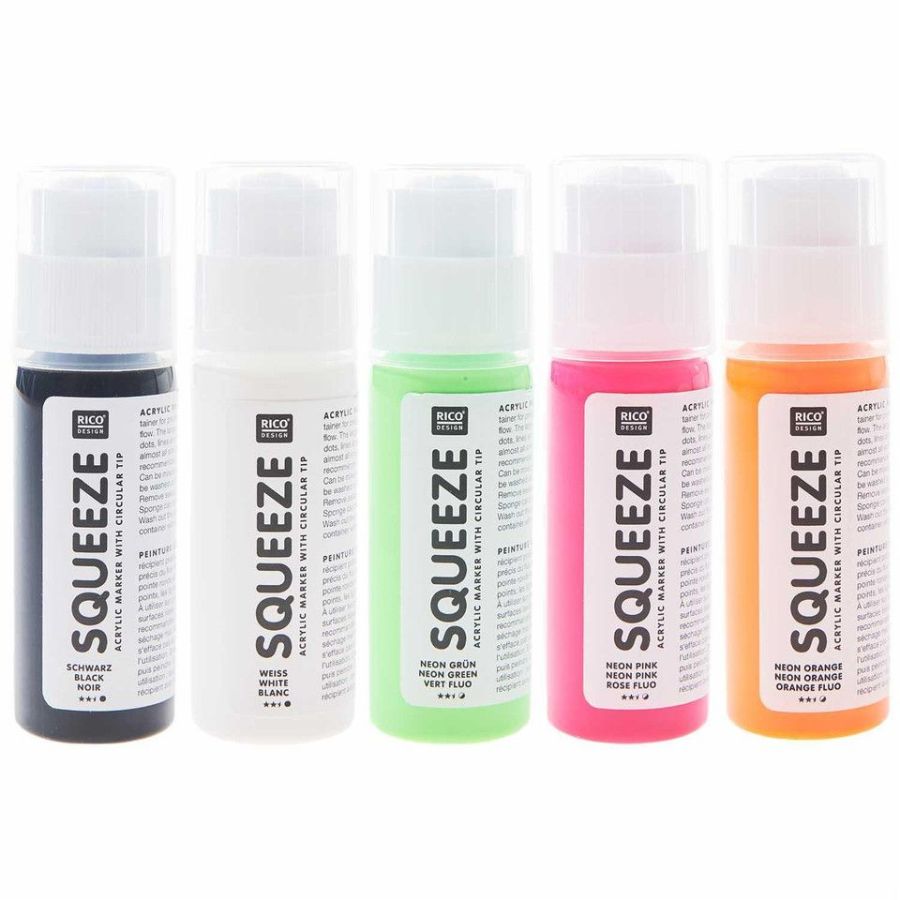 Squeeze Marker Set Fluo 5X60 Ml - Marqueur Acrylique