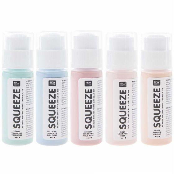 Squeeze Marker Set Pastel 5X60 Ml - Marqueur Acrylique