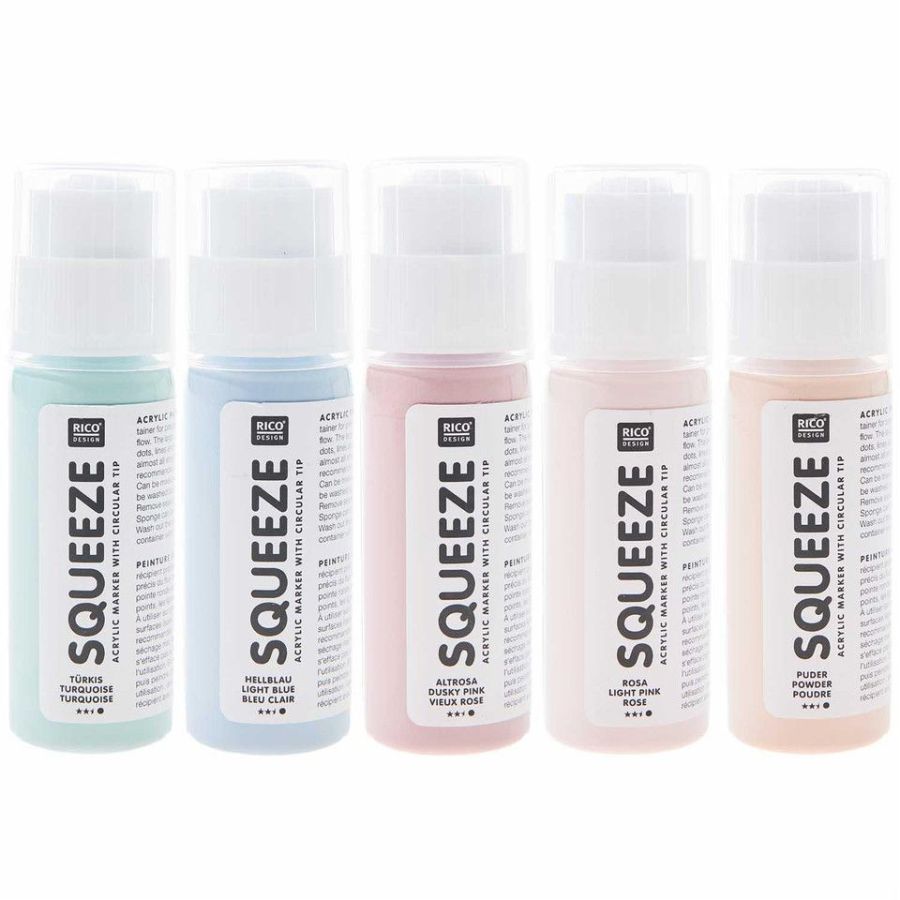 Squeeze Marker Set Pastel 5X60 Ml - Marqueur Acrylique