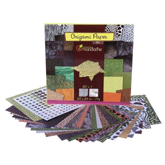 Papier Origami - Zoo 20X20 60 Feuilles 70G