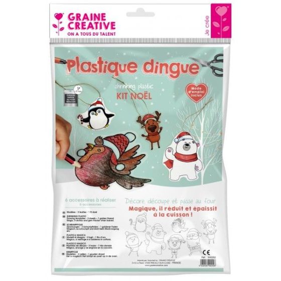 PLASTIQUE DINGUE  - 7 SUSPENSIONS DE NOEL - GRAINE CREATIVE