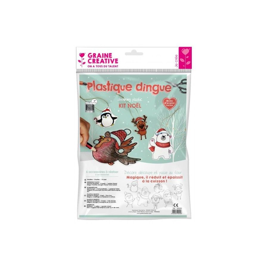 PLASTIQUE DINGUE  - 7 SUSPENSIONS DE NOEL - GRAINE CREATIVE