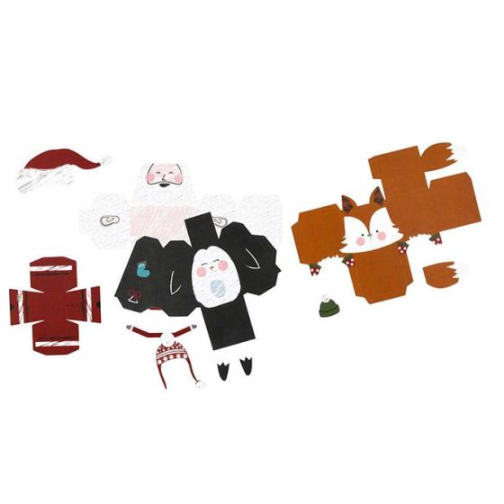 PERSONNAGES DE NOEL EN PAPIER A MONTER