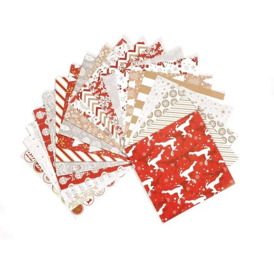 FEUILLES PAPIER NOEL - 15.2 X 15.2 CM - CTOP