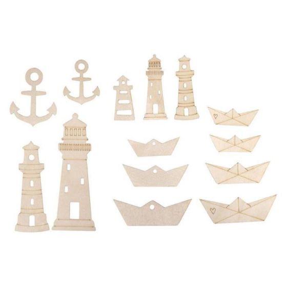 PLAQUE BATEAUX, PHARE EN BOIS - RAYHER
