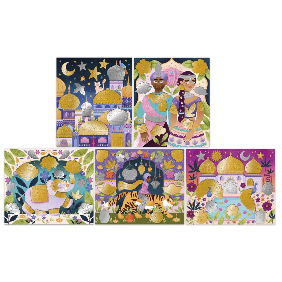 Stickers En Metal A Repousser - 5 Tableaux