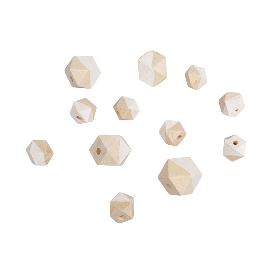 PERLES EN BOIS DIAMANT - BLANC IM#1953