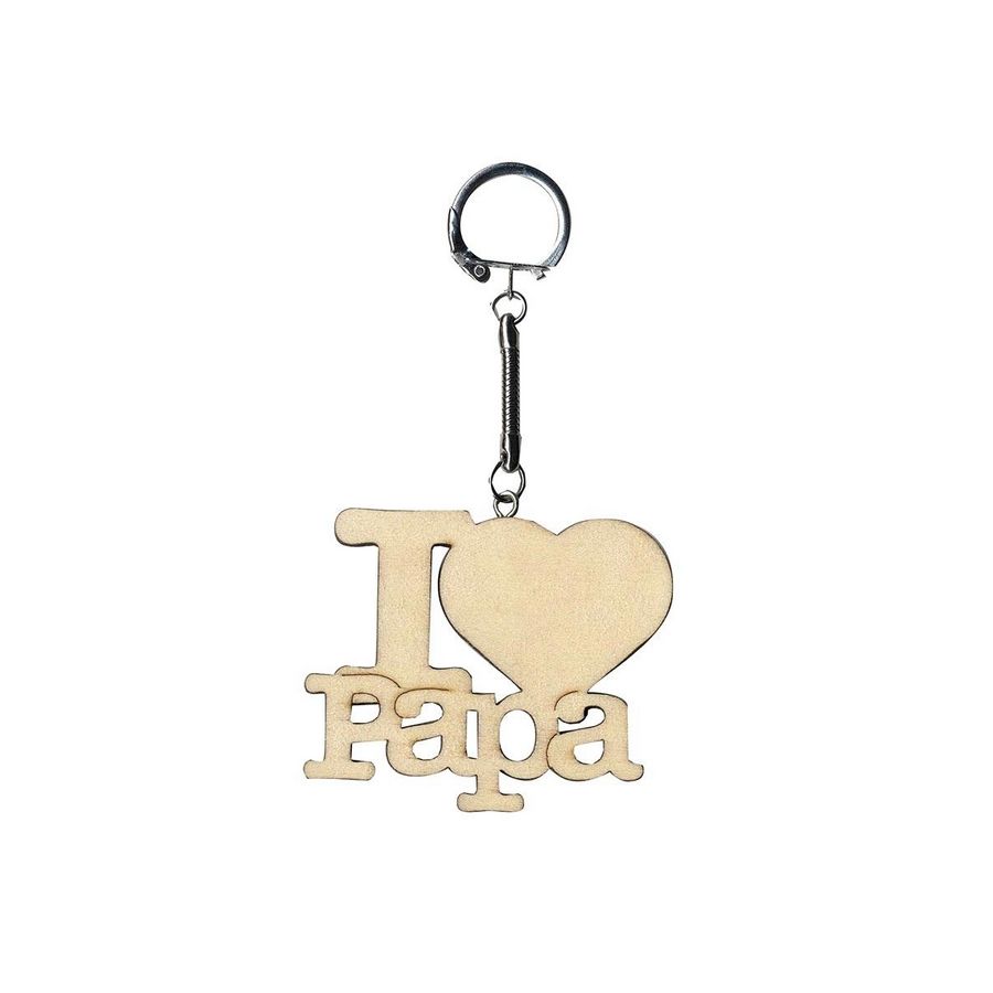 PORTE CLES BOIS - I LOVE PAPA - ARTEMIO