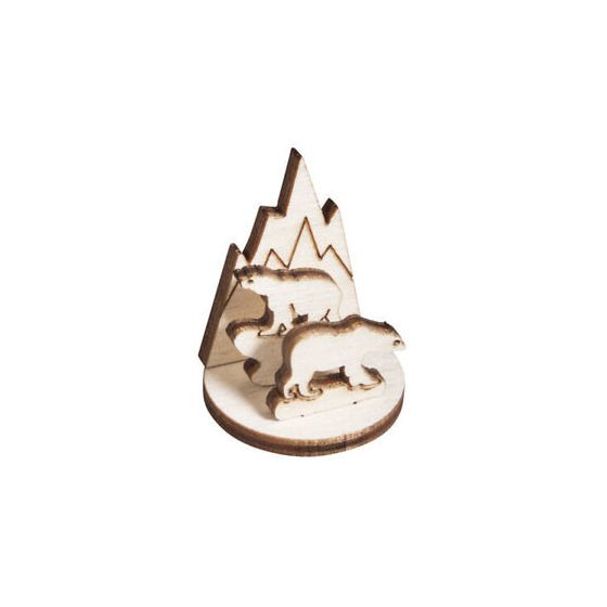 DECOUPE BOIS OURS POLAIRE 4CM IM#1961