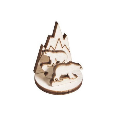DECOUPE BOIS OURS POLAIRE 4CM IM#1961