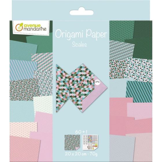 PAPIER ORIGAMI SCALES - 60 FEUILLES - 20X20 CM