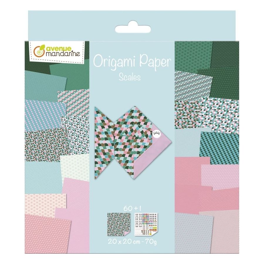 PAPIER ORIGAMI SCALES - 60 FEUILLES - 20X20 CM