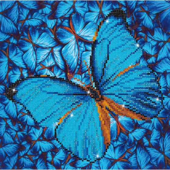KIT DIAMOND PAINTING - PAPILLON BLEU - 30.5X30.5