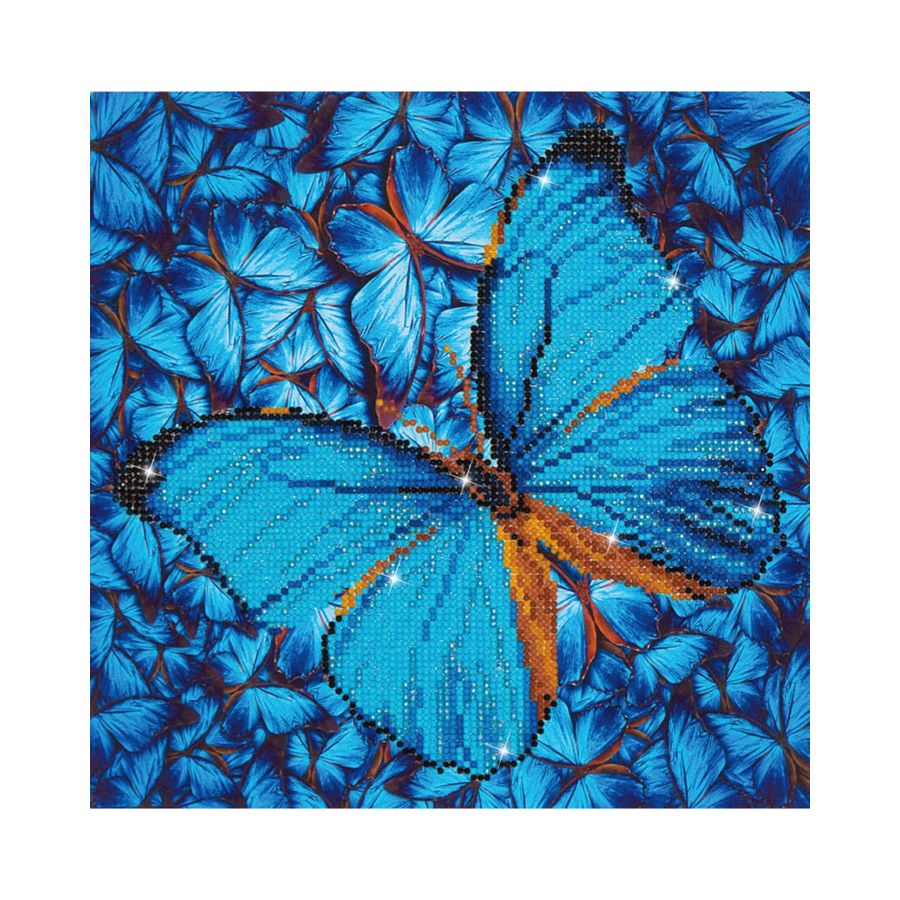 KIT DIAMOND PAINTING - PAPILLON BLEU - 30.5X30.5