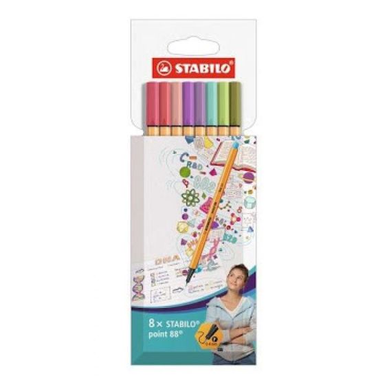 STABILO LOT DE  8 STYLOS POINT 88 - COULEURS COCOONING