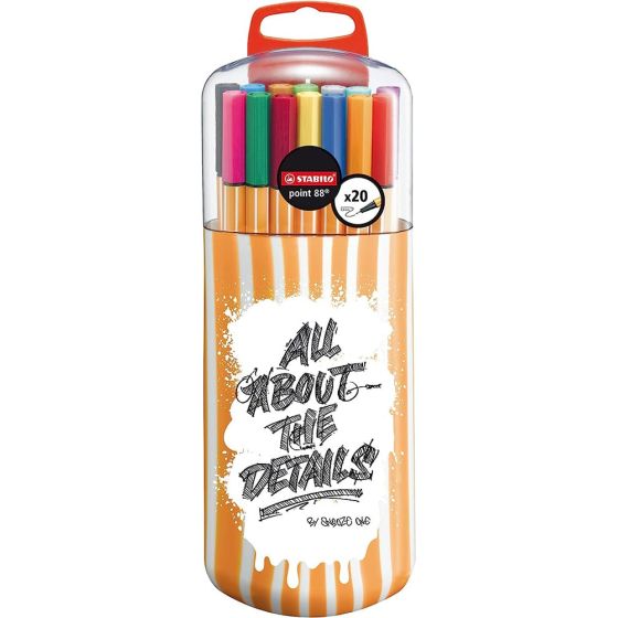 STABILO LOT DE 20 STYLOS POINT 88 - EDITION BY SNOOZE ONE