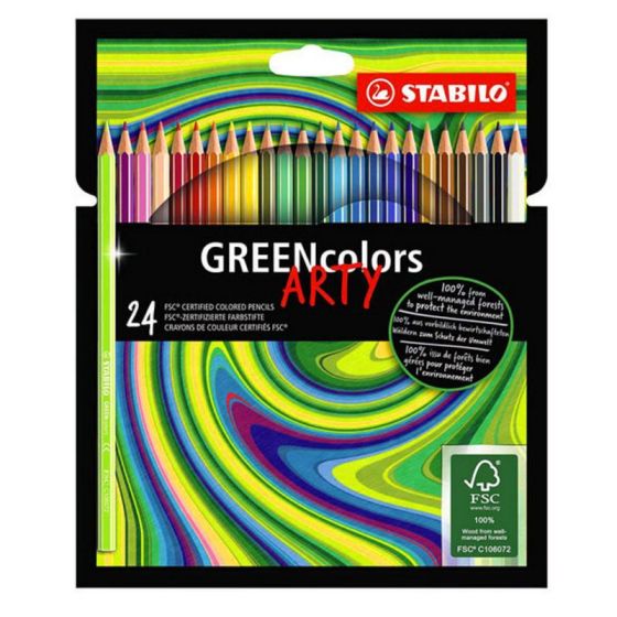 STABILO POCHETTE 24 CRAYONS DE COULEUR GREENCOLORS ARTY