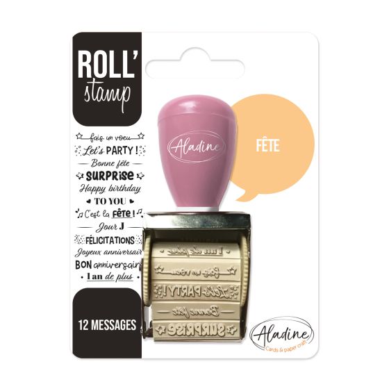 ROLL' STAMP FÊTE - TAMPON 12 MESSAGES