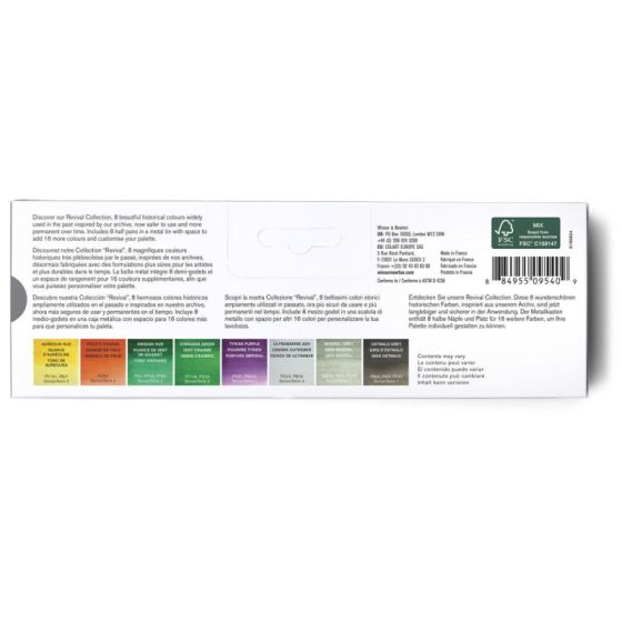 W&N Boite Metal Aquarelle Revival Collection 8 1/2 Godets