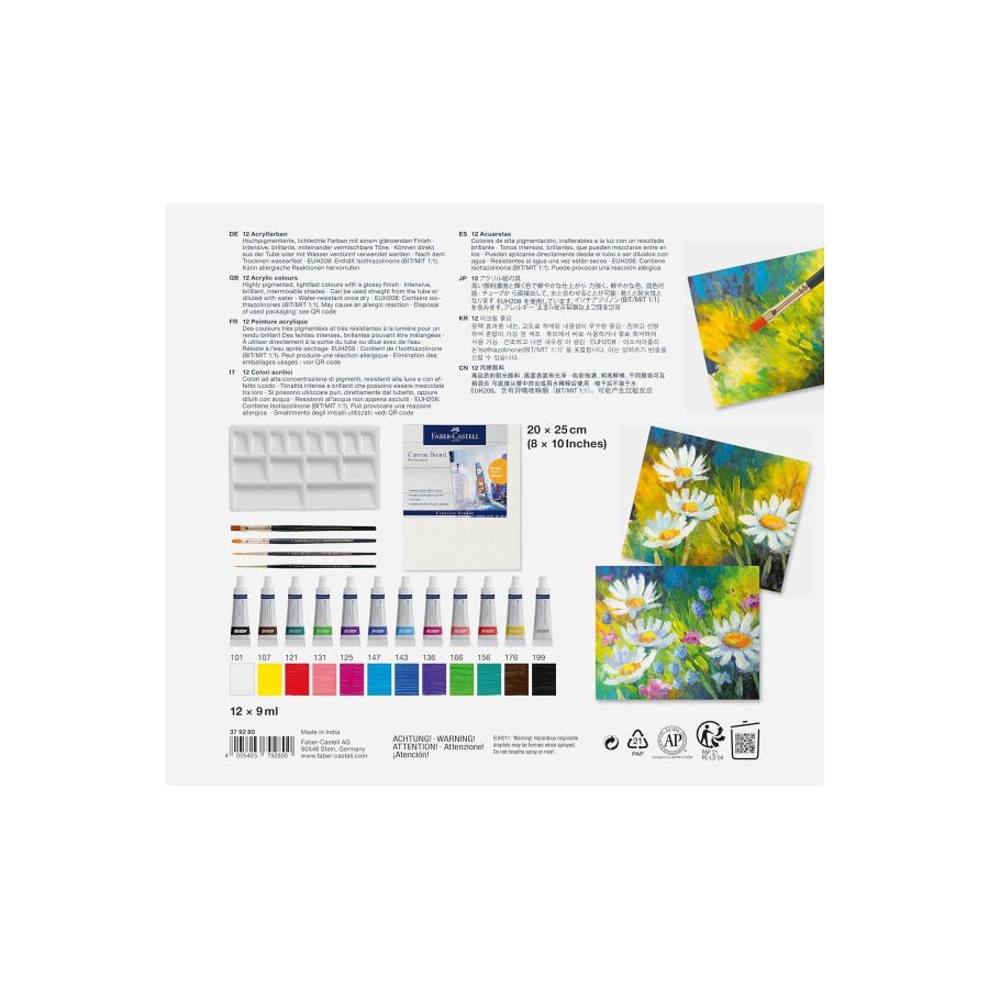 Set De Peinture Acrylique - 18 Piéces - Faber Castell