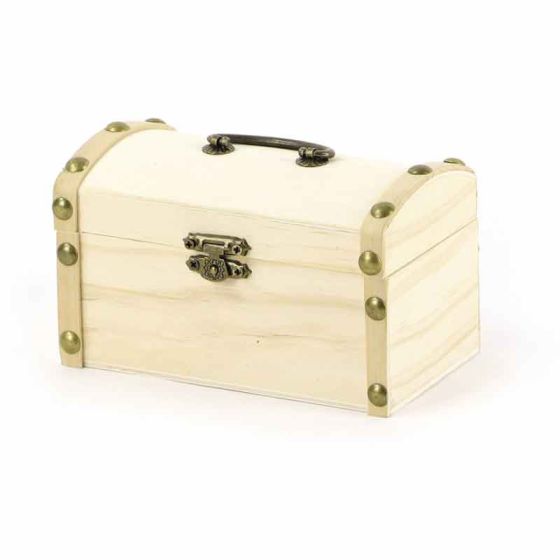 Coffre de pirate bois clous 130X80X80mm - Graine Creative