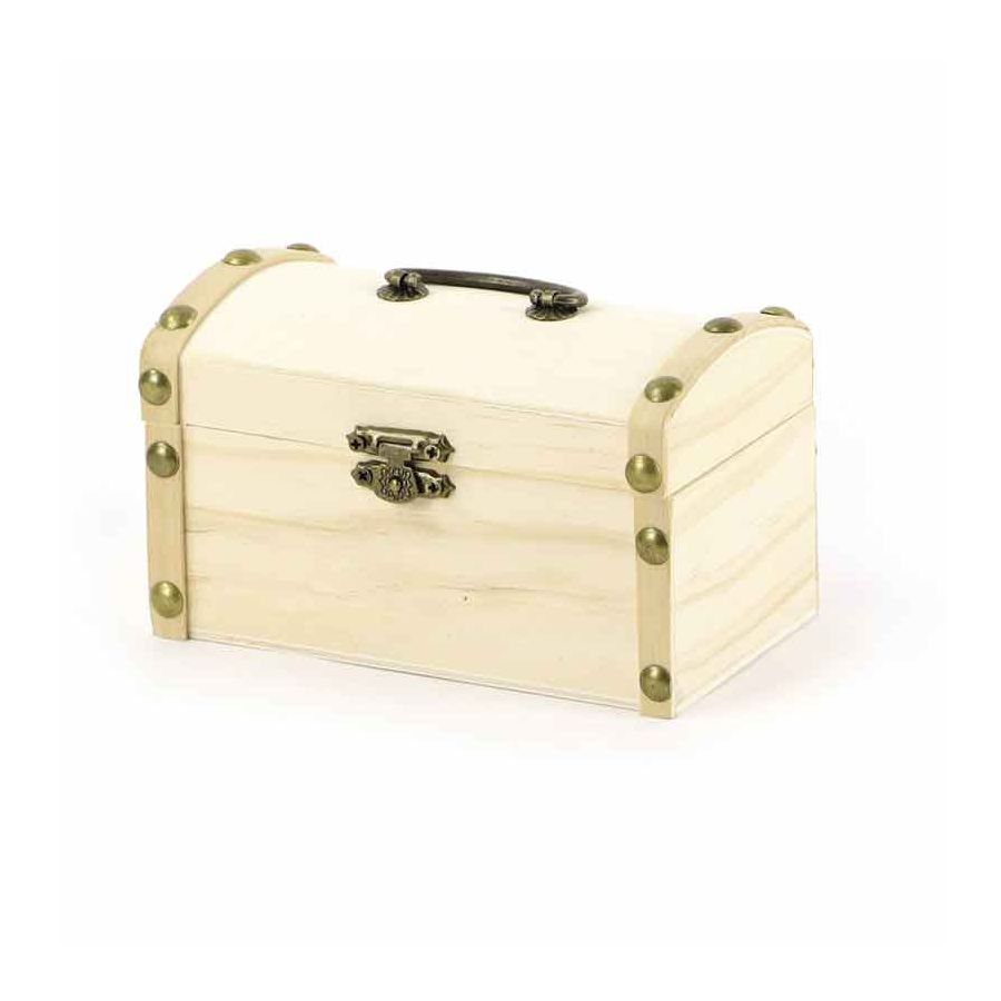Coffre de pirate bois clous 130X80X80mm - Graine Creative