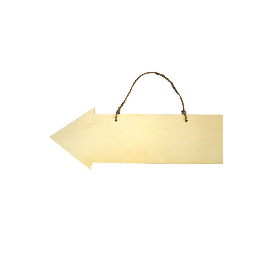 Flèche a suspendre en bois - 40X14.5X0.8 Cm